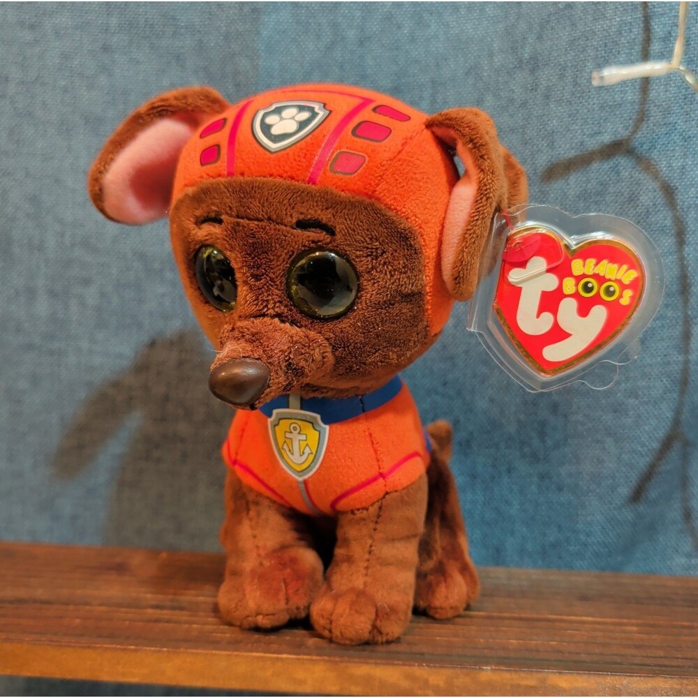 Ty Beanie Boos Paw Patrol Zuma 9" Plush Gold Glitter Eyes